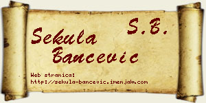 Sekula Bančević vizit kartica